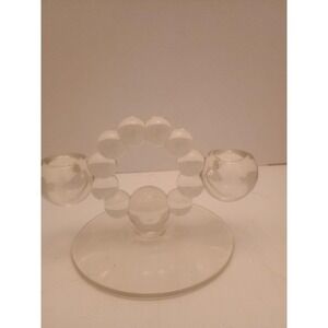 Clear Glass Double Candle Holder